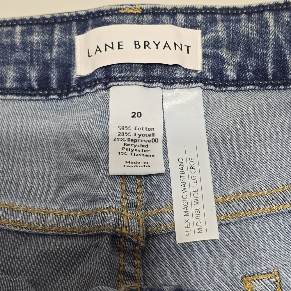 Lane Bryant Women's Mid Rise Wide Leg Crop Demin Jean sz 20 New - Picture 4 of 6